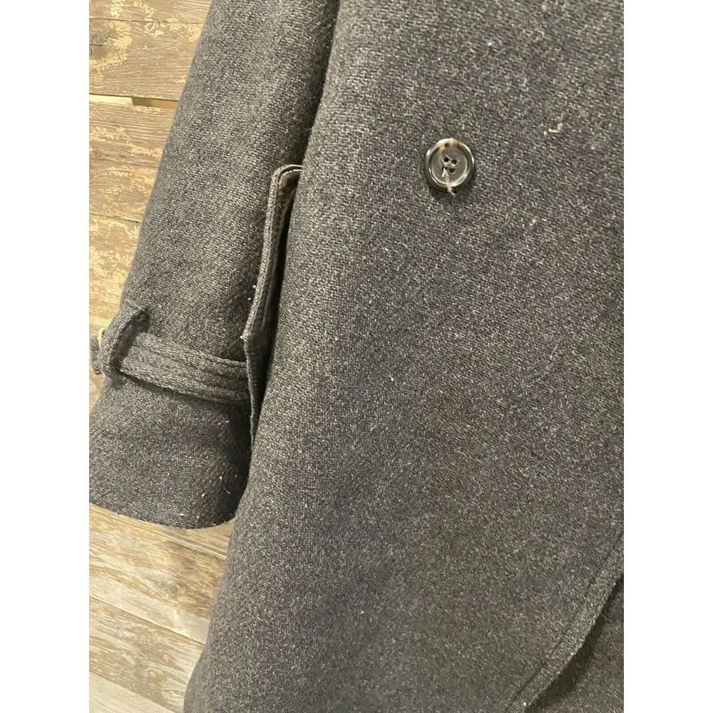 J Crew Majesty Peacoat Gray Wool Blend Stadium Cloth Nello Gori Size 10 - Picture 4 of 13